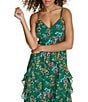 Color:Green Multi - Image 3 - Metallic Floral V-Neck Sleeveless Maxi Dress
