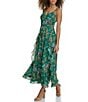 Color:Green Multi - Image 5 - Metallic Floral V-Neck Sleeveless Maxi Dress