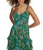 Color:Green Multi - Image 6 - Metallic Floral V-Neck Sleeveless Maxi Dress