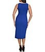 SIENA Sleeveless Twist Front Crepe Faux Wrap Midi Dress, Color:Sapphire - Image 2