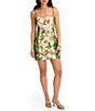SIENA Square Neck Hardware Strap Seashell Print Sheath Mini Dress - Image 1