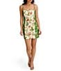 SIENA Square Neck Hardware Strap Seashell Print Sheath Mini Dress - Image 4