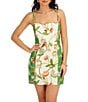 SIENA Square Neck Hardware Strap Seashell Print Sheath Mini Dress - Image 5