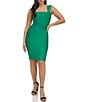 Color:Green - Image 1 - Stretch Bandage Knit Square Neckline Corset Bodice Bodycon Dress