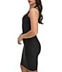 Color:Black - Image 3 - Stretch Bandage Knit Sweetheart Neck Sleeveless Bodycon Dress