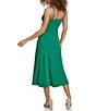 Color:Green - Image 2 - Stretch Twist Sweetheart Neckline Chain Strap Midi Dress