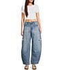 Signature 8 Barrel Cut Destructed Jeans, Color:Medium Blue - Image 3