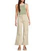 Signature 8 Crew Neck Sleeveless Stripe Rib Tank Top, Color:Green - Image 3