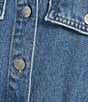 Signature 8 Denim Long Sleeve Button Front Romper, Color:Medium Denim - Image 3