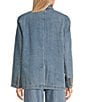 Signature 8 Denim Oversized Blazer, Color:Medium Blue - Image 2