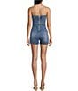 Signature 8 Strapless Denim Rhinestone Romper, Color:Blue - Image 2