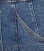 Signature 8 Strapless Denim Rhinestone Romper, Color:Blue - Image 3