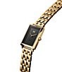 Color:Gold - Image 3 - Signature Square Mason Gold Stainless Steel Bracelet Watch