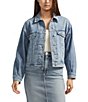 Silver Jeans Co. 90s Denim Trucker Jacket, Color:Indigo - Image 1