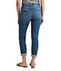 Color:Indigo - Image 2 - 90s' Destructed Mid Rise Rolled Cuff Boyfriend Jeans