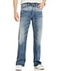 Color:Indigo - Image 1 - Craig Stretch Easy Fit Bootcut Faded Wash Jeans