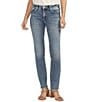 Color:Indigo - Image 1 - Elyse Mid Rise Comfort Fit Power Stretch Straight Leg Jeans