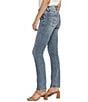Color:Indigo - Image 3 - Elyse Mid Rise Comfort Fit Power Stretch Straight Leg Jeans