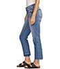 Color:Indigo - Image 3 - Elyse Mid Rise Straight Crop Jeans
