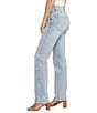 Color:Indigo - Image 3 - High Rise Low Stretch Straight Leg Jeans
