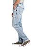 Color:Indigo - Image 3 - Kenaston Slim Fit Distressed Light Indigo Blue Jeans