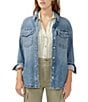 Silver Jeans Co. Long Sleeve Denim Shacket, Color:Indigo - Image 1