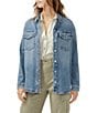 Silver Jeans Co. Long Sleeve Denim Shacket, Color:Indigo - Image 3