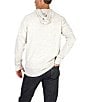 Color:Heather Oatmeal - Image 2 - Long Sleeve Henley Neck Printed Nep Jersey Hoodie