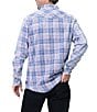 Color:Blue - Image 2 - Long Sleeve Plaid Yarn Dyed Western Style Woven Shirt
