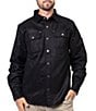 Color:Black - Image 1 - Long Sleeve Rugged Suede Overshirt