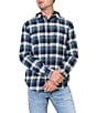 Color:Green - Image 1 - Long Sleeve Yarn-Dyed Plaid Hooded Flannel Shirt