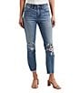 Color:Indigo - Image 1 - Most Wanted Americana Mid Rise Power Stretch Slim Fit Straight Leg Jeans