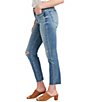 Color:Indigo - Image 3 - Most Wanted Destructed Cropped Straight Jeans
