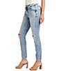 Color:Indigo - Image 3 - Most Wanted Destructed Mid Rise Skinny Jeans