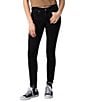 Color:Black - Image 1 - Suki Mid Rise Frayed Hem Stretch Skinny Jeans