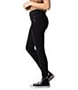 Color:Black - Image 3 - Suki Mid Rise Frayed Hem Stretch Skinny Jeans