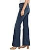 Color:Indigo - Image 3 - Suki Mid Rise Mid Stretch Curvy Fit Flare Jeans