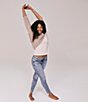Color:Indigo - Image 5 - Suki Mid Rise Raw Hem Skinny Jeans