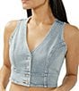 Silver Jeans Co. Vintage Cropped Denim Vest - Image 1