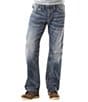Color:Indigo - Image 1 - Zac Relaxed Fit Straight Leg Dusted Denim Jeans
