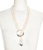 Color:Pearl - Image 2 - Freshwater Pearl Lariat Long Strand Necklace