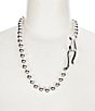Color:Silver - Image 2 - Hematite Sterling Silver Collar Necklace