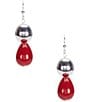 Color:Silver/Red - Image 1 - Red Shell Pearl Drop Earrings