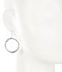 Color:Silver - Image 2 - Sterling Silver Diamond Cut Open Drop Earrings