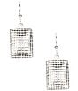 Color:Silver - Image 1 - Sterling Silver Lattice Square Drop Earrings