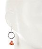 Color:Peach - Image 2 - Sterling Silver Open Circle Drop Earrings