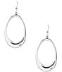 Color:Silver - Image 1 - Sterling Silver Open Oval Drop Earrings