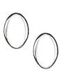 Color:Silver - Image 1 - Sterling Silver Open Oval Hoop Earrings