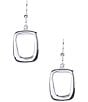 Color:Silver - Image 1 - Sterling Silver Open Square Drop Earrings