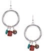 Color:Multi - Image 1 - Sterling Silver Open Wire Drop Earrings